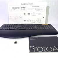 ProtoArc Backlit Bluetooth Ergonomic Keyboard, EK01 Plus Full Size Wireless Spli