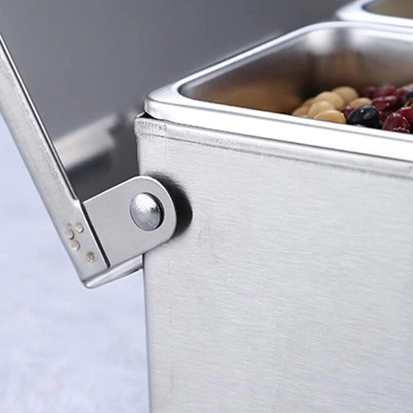 TrueCraftware- 5 Compartment Stainless Steel Condiment Bar (Open Bottom)- Condim