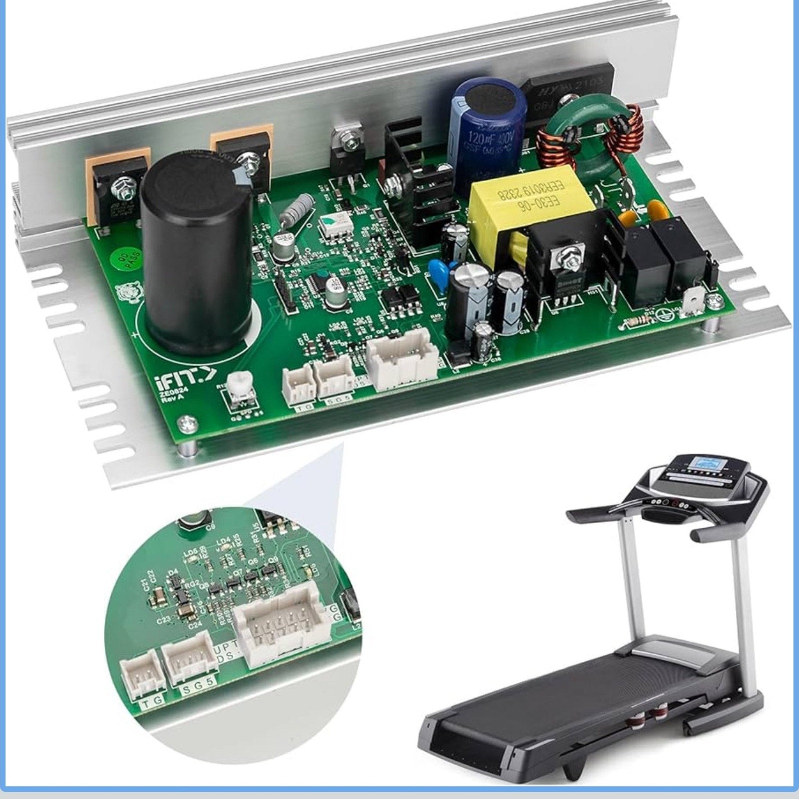 MC1648DLS 406077 Motor Controller Board Motherboard Replace ZE0824, Treadmill Control Board for Nordic Track(1750,2450,etc) / FreeMotion/Proform Treadmill