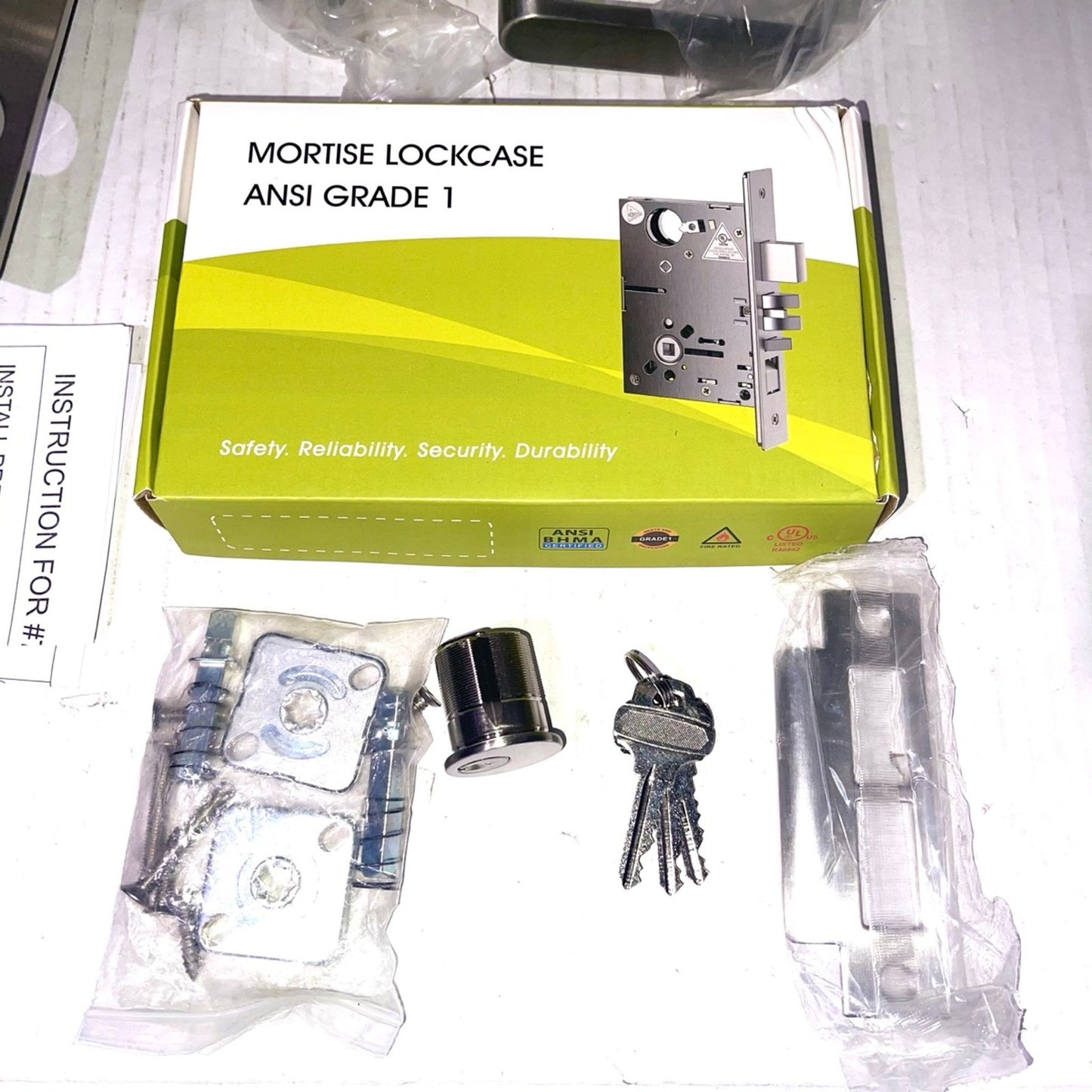 Commercial Mortise Lock Handle Set for Entrance/Office Front Door F20 Heavy Duty