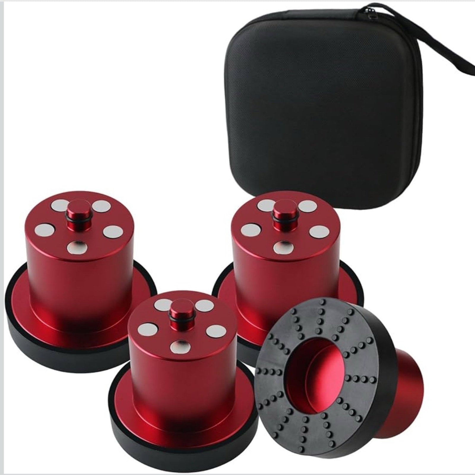 Jack Puck for Rivan R1s R1t Lifting Jack Pads for Rivian R1t R1s Floor Jack Lifting Magnetic Jack Puck for R1S/R1T 4PK Zippered Case 4 Gen - Red