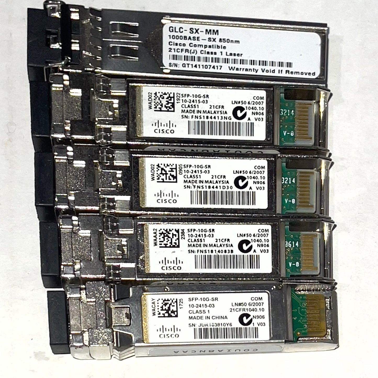 Cisco Transceiver Module LC Connector SX SFP‑10G‑SR 10GBASE‑SR SFP+ 5PK