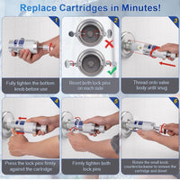 Cartridge Removal Tool for Delta Tub & Shower Faucets, Fits 1300/1400 Series RP46074 & RP19804 Cartridges, Heavy-Duty Reusable Steel Puller Extractor, Damage-Free DIY Valve Repair