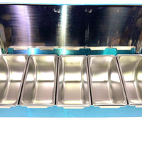 TrueCraftware- 5 Compartment Stainless Steel Condiment Bar (Open Bottom)- Condim