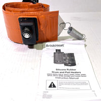 BriskHeat Drum Pail Heater Silicone Heating Blanket Controller SRL12241PADJB, 50-425F, 12x24 Size, 120 Volt, 720 Watt