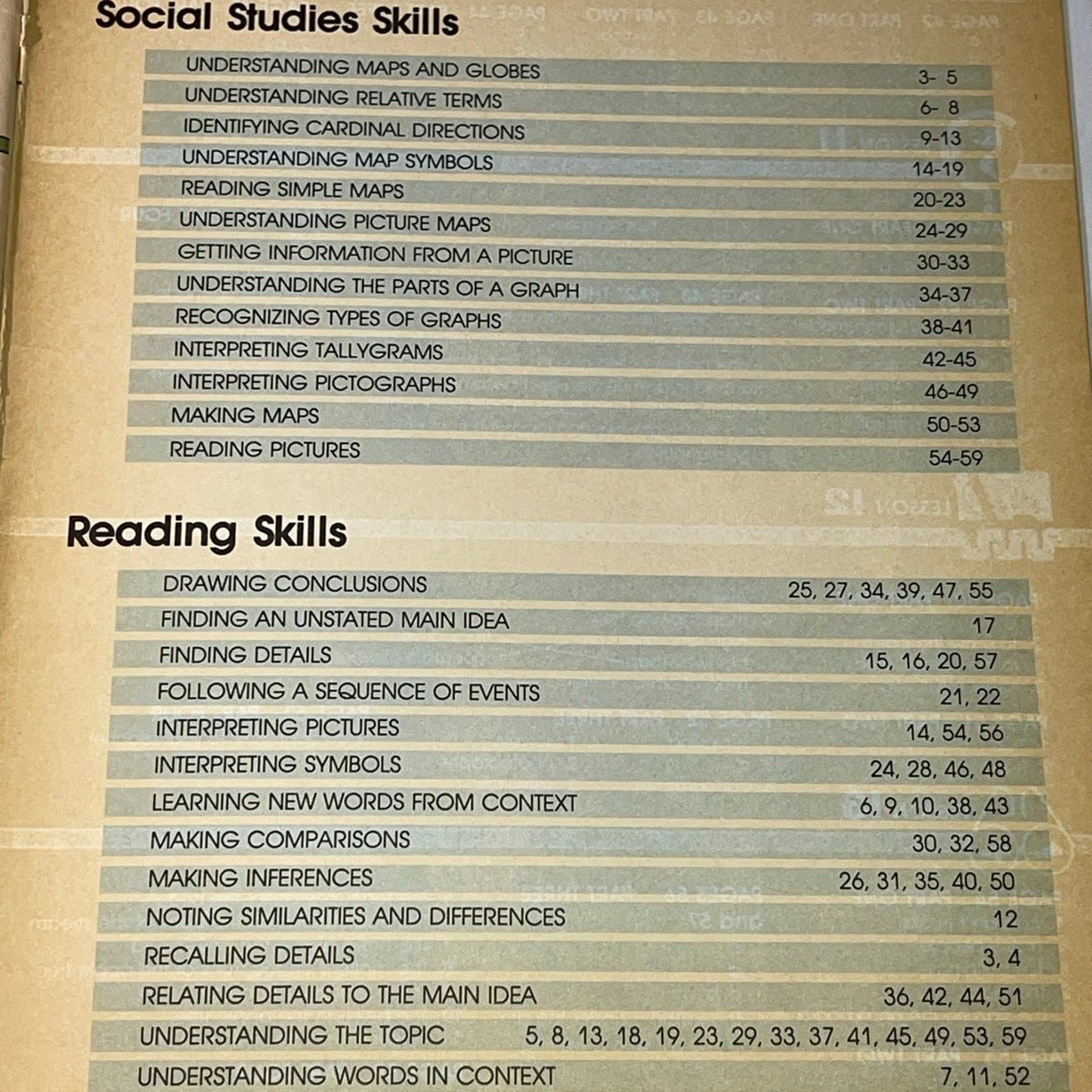 1980s Reading Skills for Social Studies (Using Maps, Charts & Graphs (Workbook) ISBN-10	‎0878953507 ISBN-13	‎978-0878953509