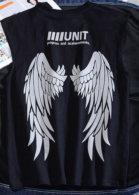 Oversized Cut Off Angel Wings Tee (Men)