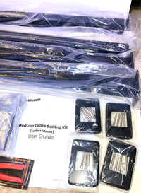 Muzata 15-20FT Modular Black Cable Railing Kit 36” 4 Level Post Kit Complete Set Cable Railing System For Decks Length Adjustable Easy DIY With Paper User Guide (No Handrail) RWS2 BH4S