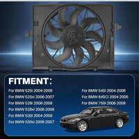 Engine Cooling Fan Assembly, Cooling Radiator Fan Replacement For BMW E60 525 530 545 645 E65 750, Replace 17427543282 17427514181