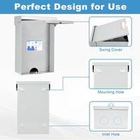 50 Amp Spa Panel, IP 65 Outdoor Breaker Box, 50 Amp GFCI Breaker for Hot Tub, Swimming Pools, 240V 1 Pole 3 Wires, Meeting NEMA 3R Standards for Outdoor Indoor