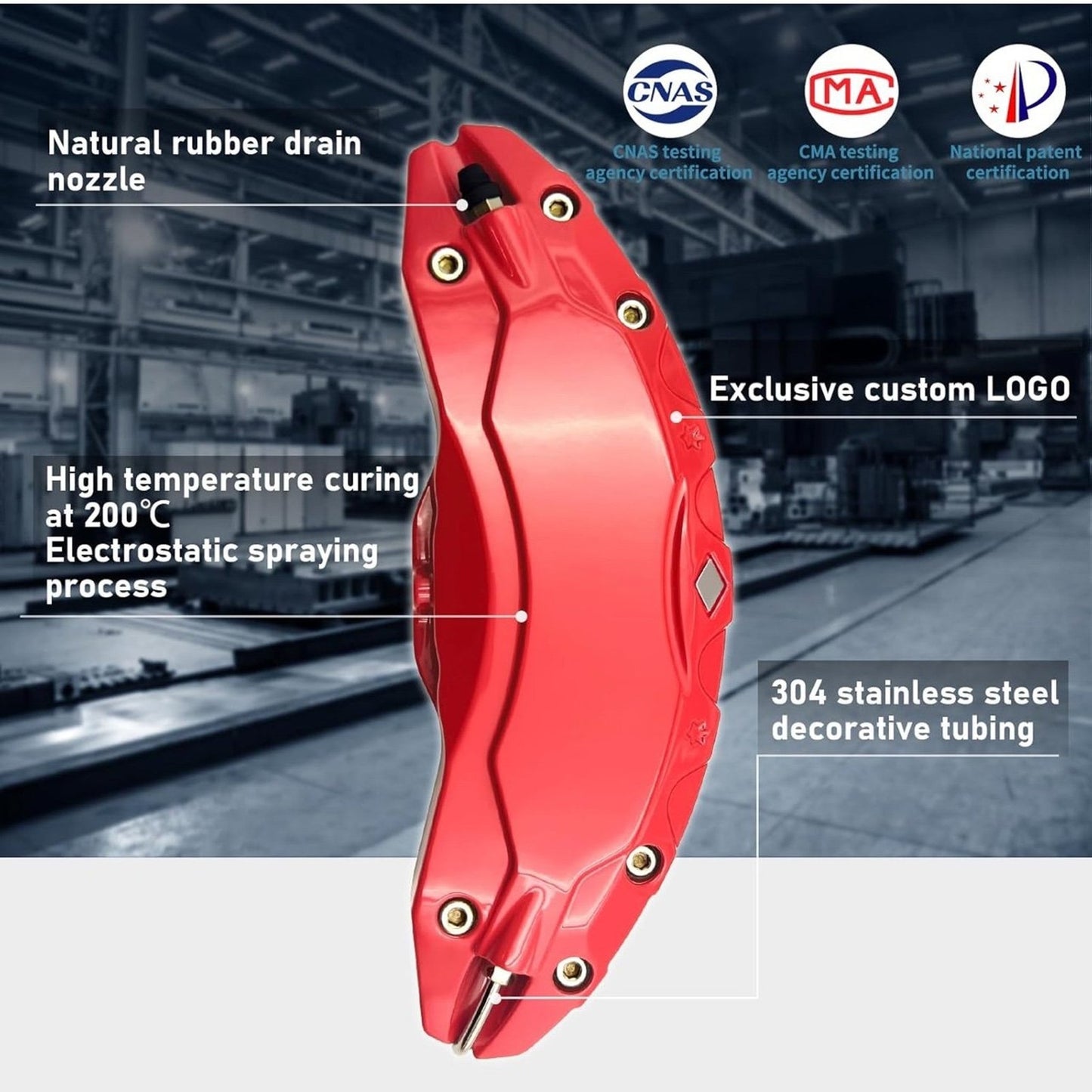 Red Brake Caliper Covers Set of 4 Tesla Model Y 2020-2024 19”-20”