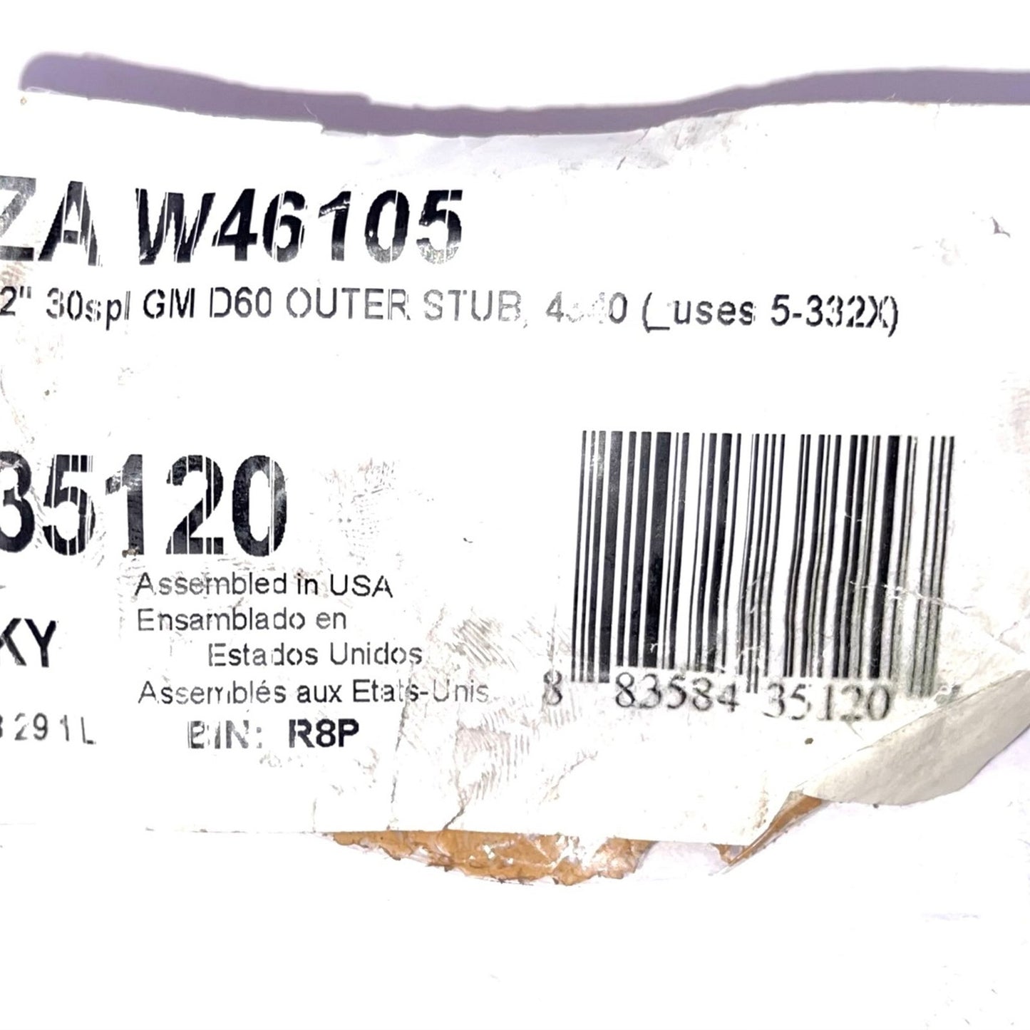 Replacement Outer Stub Axle Shaft for GM/Dodge 30-Spline Dana 60 Differential 4340 Chrome-Moly DANA SPICER 40955ZA W46105) 12 Long