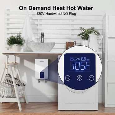 ThermoMate Tankless Water Heater Electric for Single Faucet, 4500W 120V Small Po