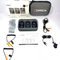 COMICA BoomX-D2 Wireless Lavalier Microphone, 2.4G Dual Lapel Mic with 2 Transmitters, Noise Cancellation, 656ft Range, with iPhone, Android, Camera, for YouTube Video Recording Streaming