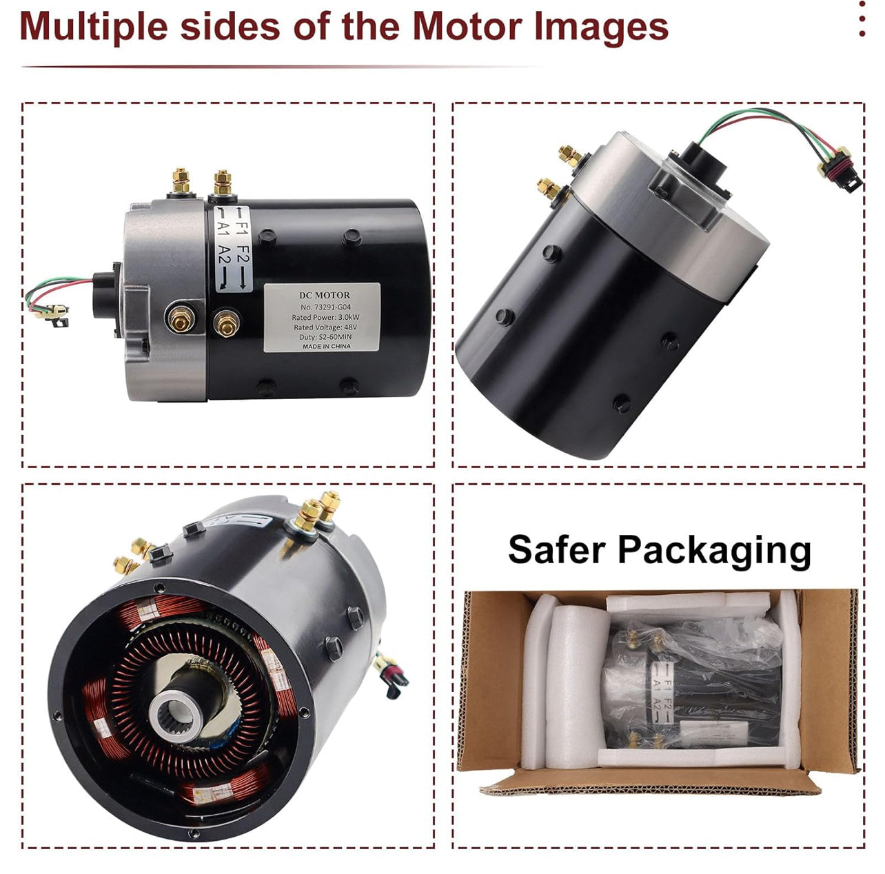 DC Motor 48V 2.6KW 3.5HP DM430 For Yamaha for Hitachi Golf Carts G29 Drive