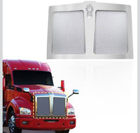 Bumper Grille for 2010-2024 Kenworth T680 Radiator Grill w/Bug Screen Silvery Plastic + Aluminium Replacement for L296155100 L456064110