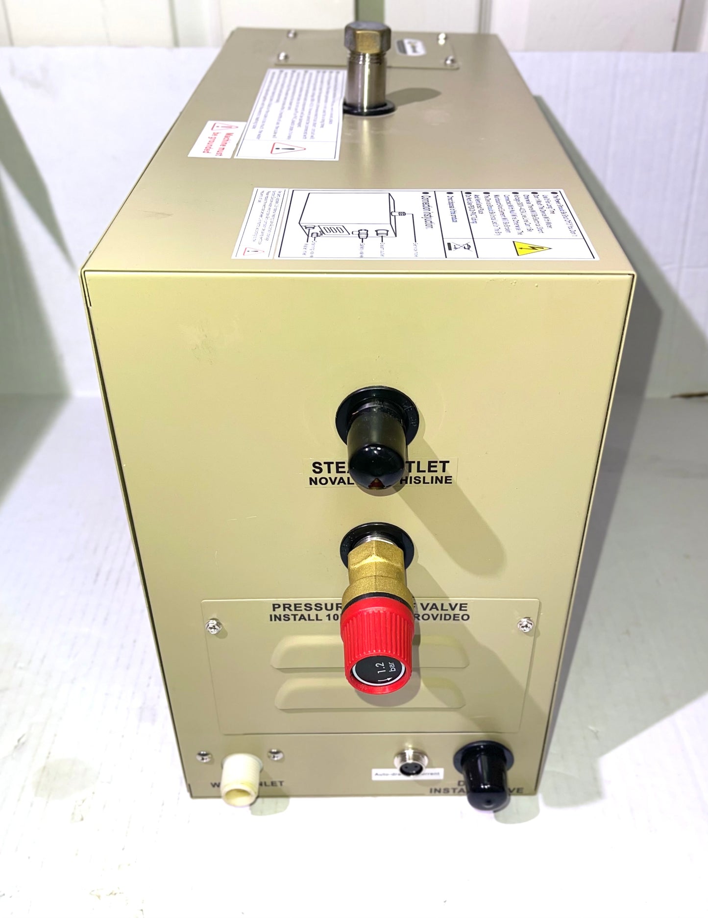 CGOLDENWALL 6KW Commercial Self-Draining Steam Generator Shower System Home Steam Bath Spa Generator 30 min to 12 Hours with Auto Drain 95-131℉ for Suitable Space Heating 6 m³/212 Cubic feet (6KW)