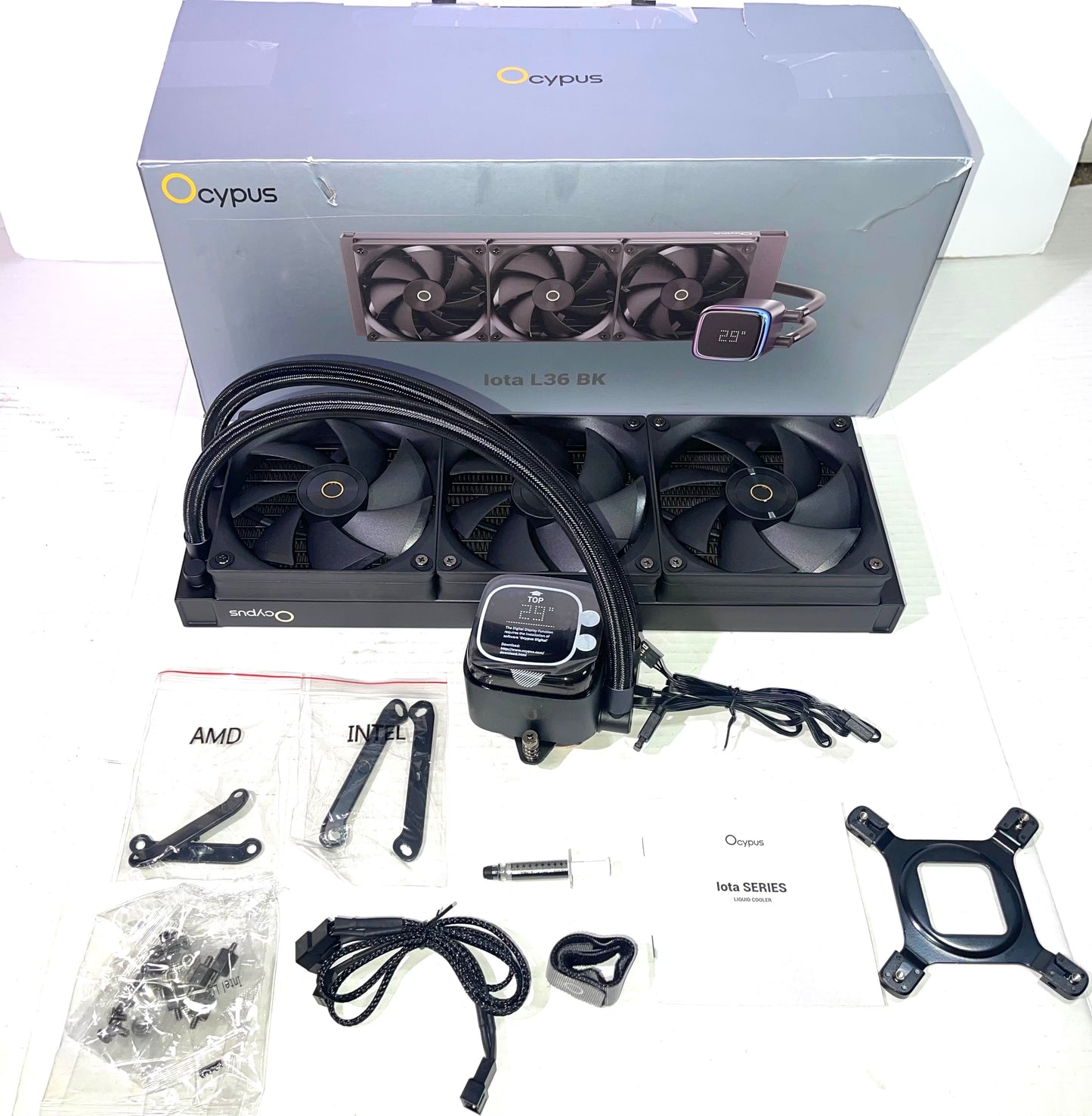 Iota L36 BK AIO CPU Cooler Liquid 360mm Temp Digital Display,ARGB Aluminum PUMP