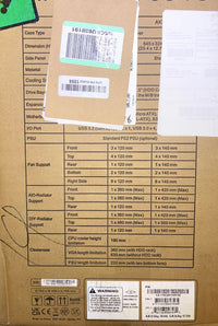 Thermaltake AX700 Super Tower; SSI-CEB/SSI-EEB/XL-ATX/E-ATX; 560mm Radiator Support; 360mm-630mm GPU Clearance; Support for up to 18x 3.5 or 2.5"; Supports 2X 5.25; CA-11B-00F1NN-00

Brand Thermaltake
Motherboard Compatability Extended ATX, Server ATX, AT