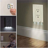 Decor LED Lighted - Night Light Wall Outlet Cover with LED lights No Wire or Battery Needed (Home)