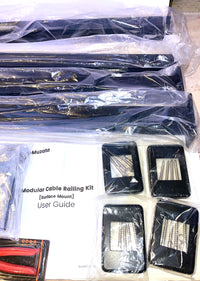 Muzata 15-20FT Modular Black Cable Railing Kit 36” 4 Level Post Kit Complete Set Cable Railing System For Decks Length Adjustable Easy DIY With Paper User Guide (No Handrail) RWS2 BH4S