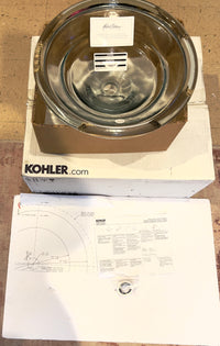 KOHLER Spun Glass Vessels Above Counter Glass Lavatory Sink-Ice New Open Box 2276-B11 17-1/2"