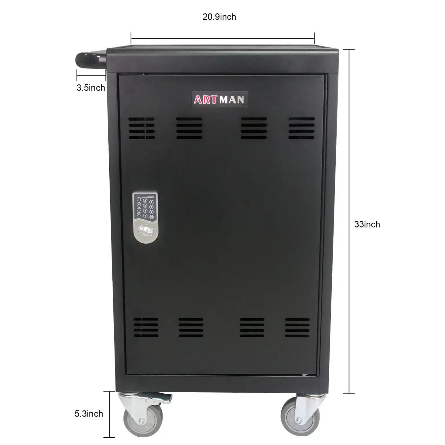 ARTMAN B30EL Tablet/Chromebook/Laptop Charging Cart with Keypad Lock (30 Devices) Slot