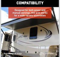 Standard Flat Awning Support Arm Assembly - Black Solera 281154 69"