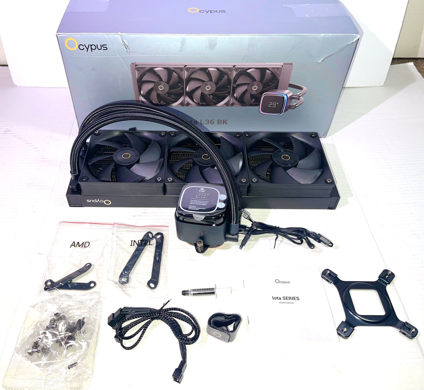 Iota L36 BK AIO CPU Cooler Liquid 360mm Temp Digital Display,ARGB Aluminum PUMP