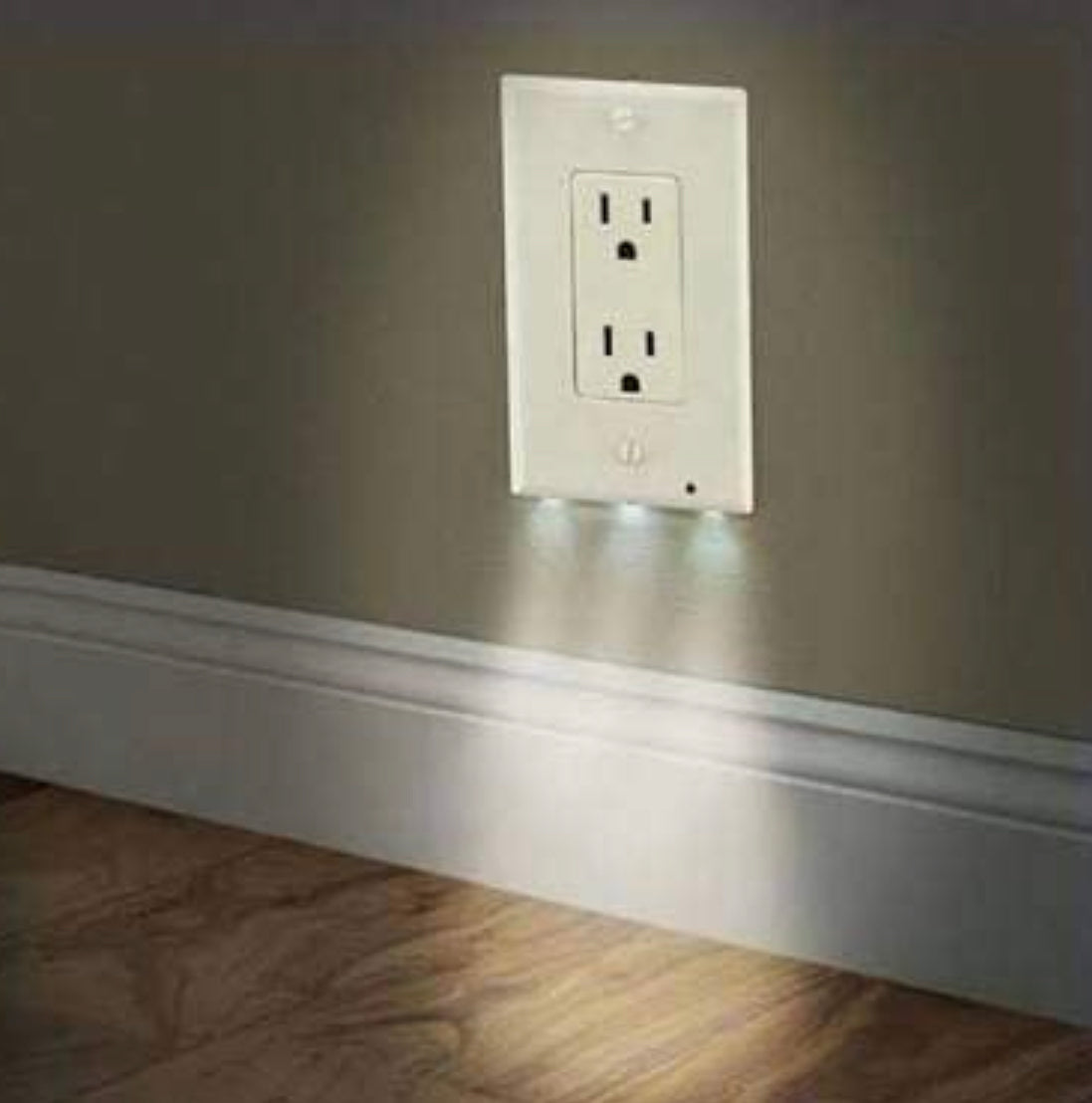 Decor LED Lighted - Night Light Wall Outlet Cover with LED lights No Wire or Battery Needed (Home)