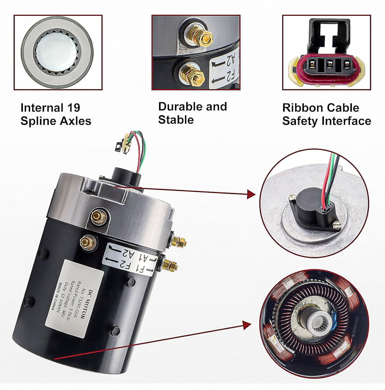 DC Motor 48V 2.6KW 3.5HP DM430 For Yamaha for Hitachi Golf Carts G29 Drive