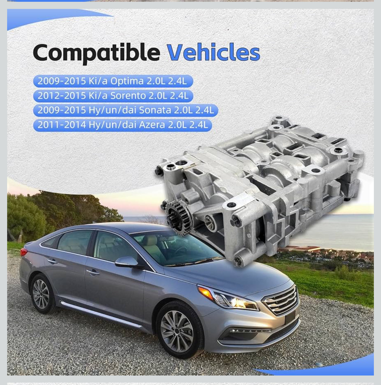 23300-2G520 Oil Pump Shaft Balance Assembly for 2009-2015 Kia Optima Sorento Hyundai Sonata Azera 2.0L 2.4L Hyundai Sonata Azera 2.0L 2.4L Replace# 233002G520 233002G510 23300-2G510