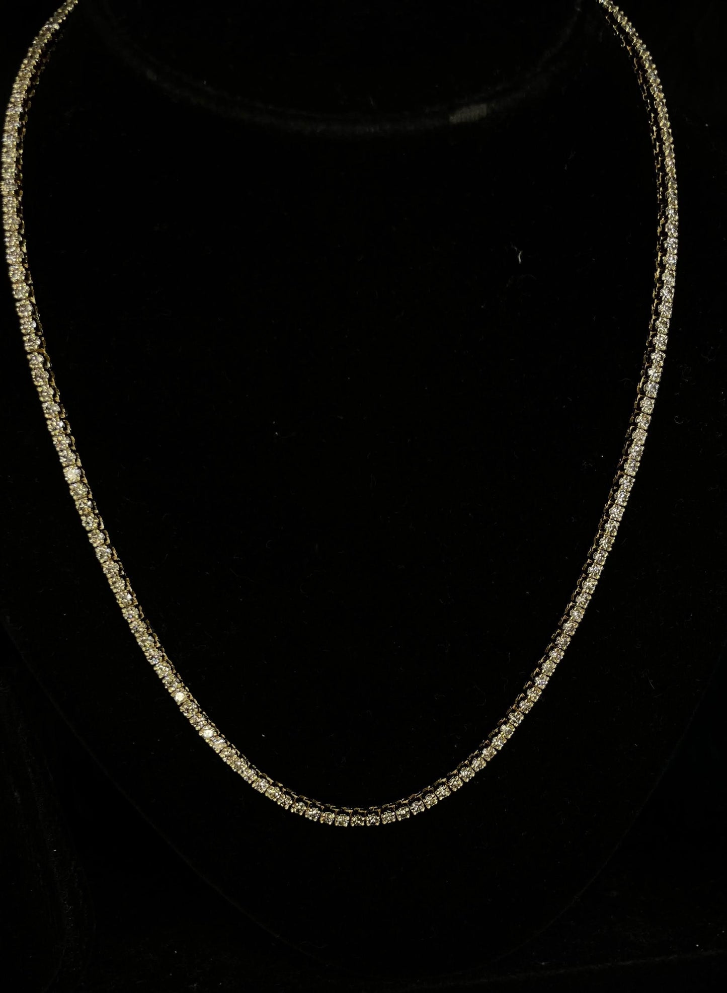 Natural Diamond Tennis Chain 18" 14K Yellow Gold 11.09 CT  0.05 Stone VS2 - SI1