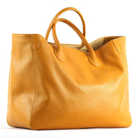 Oversized Genuine Cowhide Leather Tote Bag (Women)