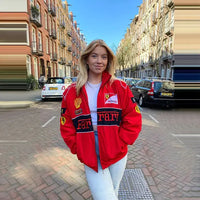 Men Women's Vintage Ferrari F1 Racing Bomber Jacket