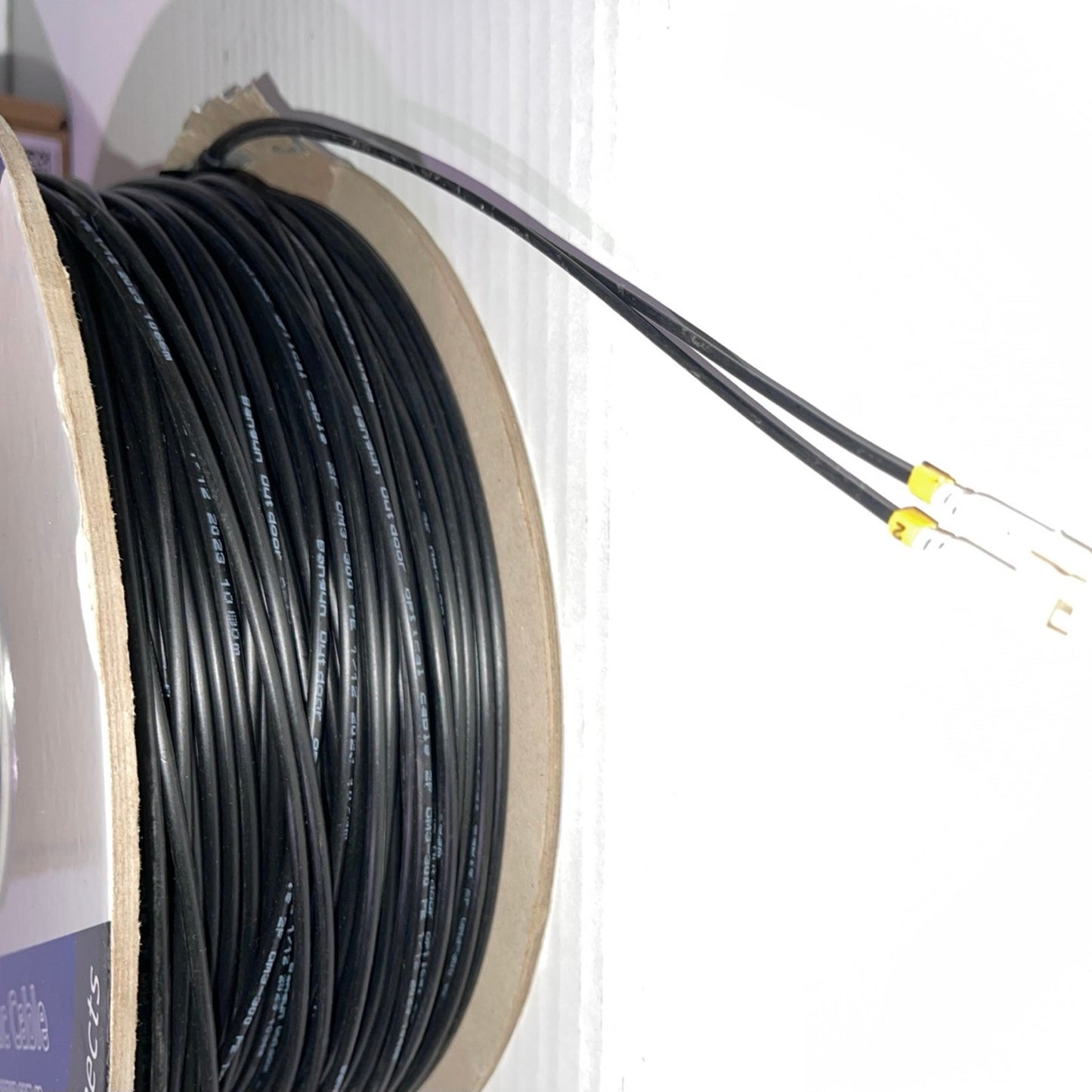 Armored Fiber Optic Cable OM3 Fiber LC to LC Outdoor 10GB/Gi 800ft (245 Meters) Multimode Fiber Patch Cable Duplex 50/125 with Pulling Eye Kit Installed on one end, Black