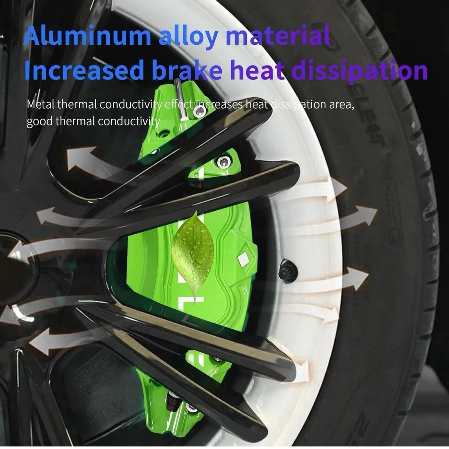 Caliper Covers 4 TESLA Model Y GREEN Accessories, 2020-2023 18 19” Wheel Hub Front and Rear Brake Caliper Cover