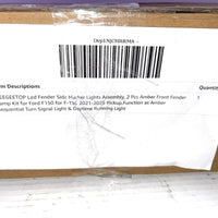 LED Side Fender Marker Light Dynamic Turn Signal for Ford F150 Raptor 2021-2025