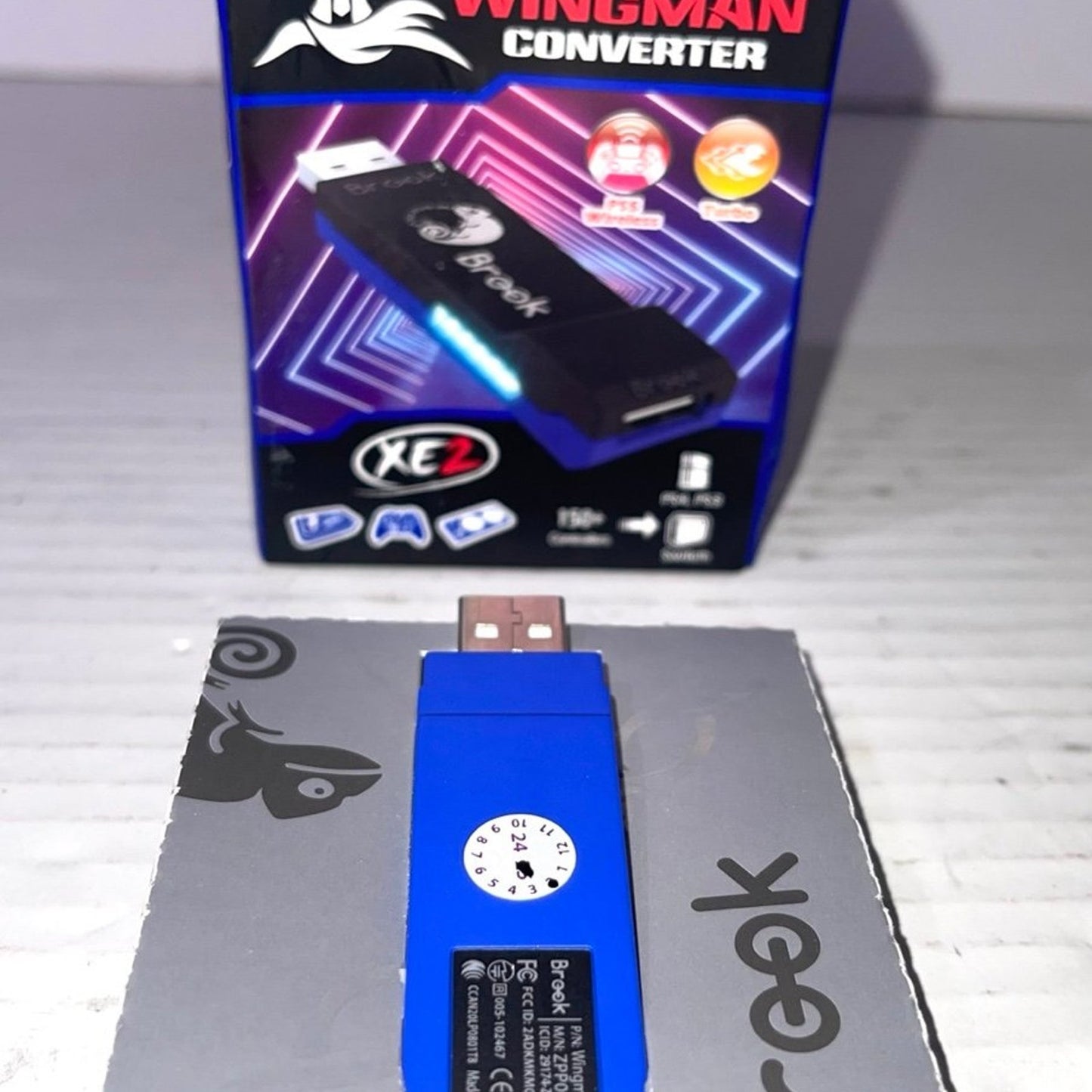 Brook Wingman XE2 Wireless Controller Adapter [Exclusive Version] – 2-in-1 Converter for PS4, Xbox Series, NS, NS 2 & PC – Supports Turbo, Remap, Lag-Free Play – Includes Keychain