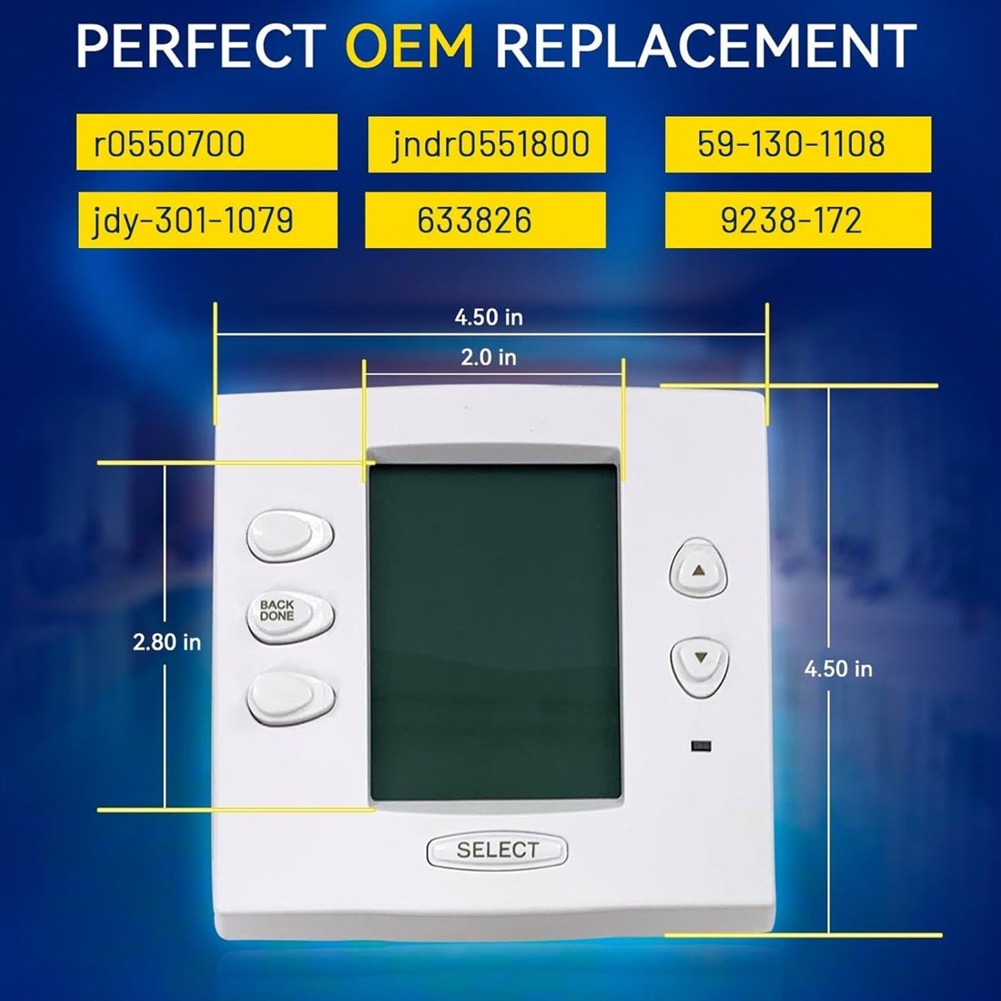R0551800 Service Controller for Zodiac Jan-dy AquaLink RS One Touch Control System, Pool & Spa Control Panel PCB Buttons, LED, LCD, Connector 3.6FT Cable