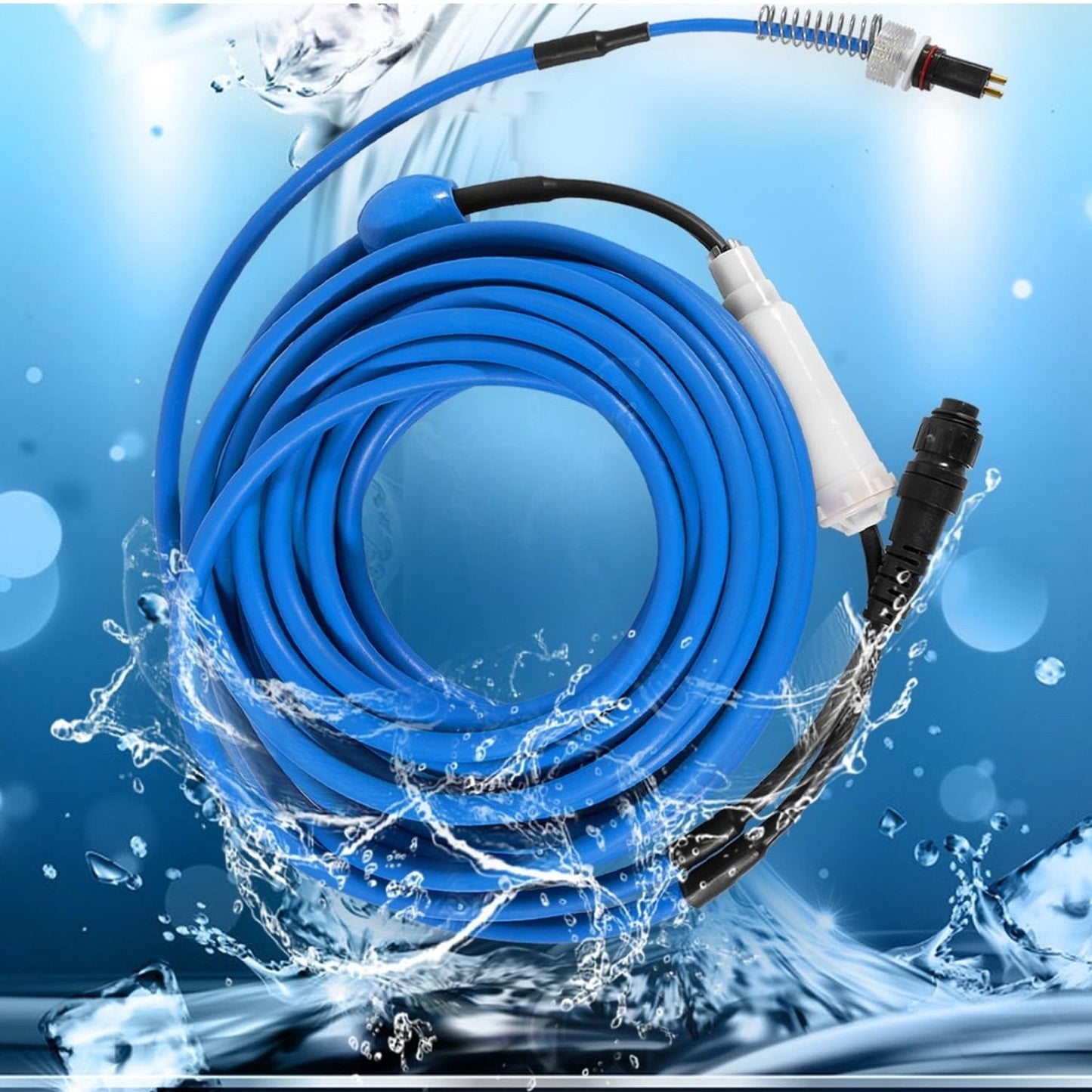 9995861-DIY 2-PIN Blue Swivel Cable 60FT/18M for Dolphin Pool Cleaners Nautilus