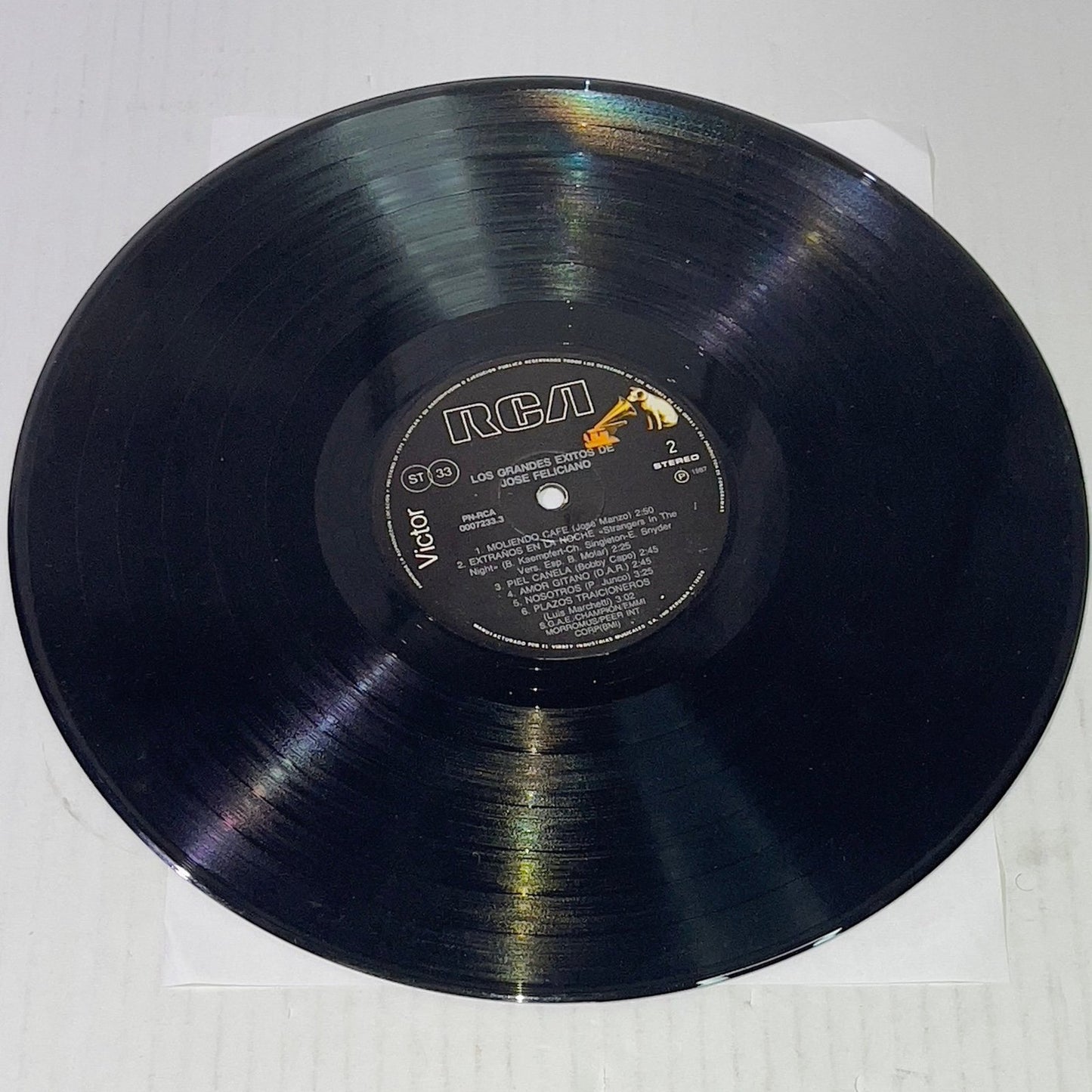 Los Grandes Exitos de Jose Feliciano, RCA Vol.1 1987 VINYL RECORD 0007233.3 Original