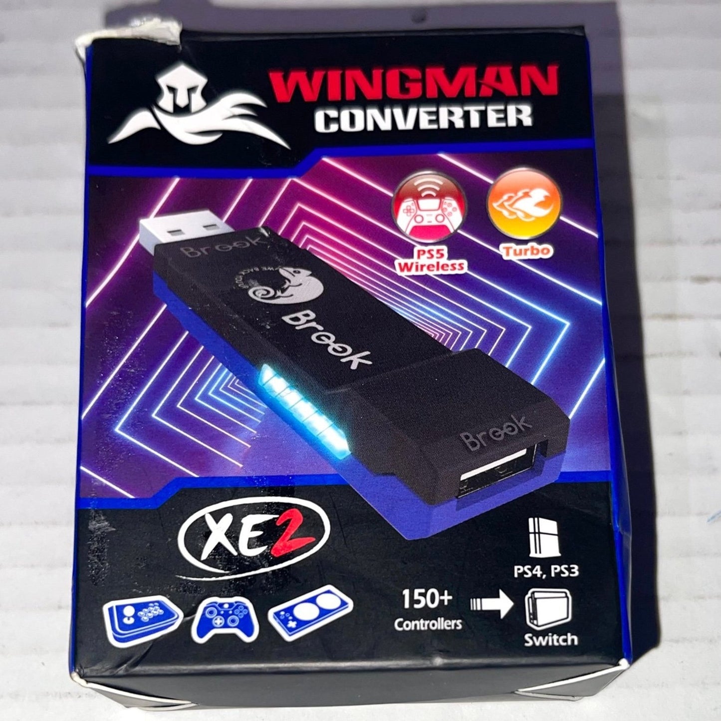 Brook Wingman XE2 Wireless Controller Adapter [Exclusive Version] – 2-in-1 Converter for PS4, Xbox Series, NS, NS 2 & PC – Supports Turbo, Remap, Lag-Free Play – Includes Keychain