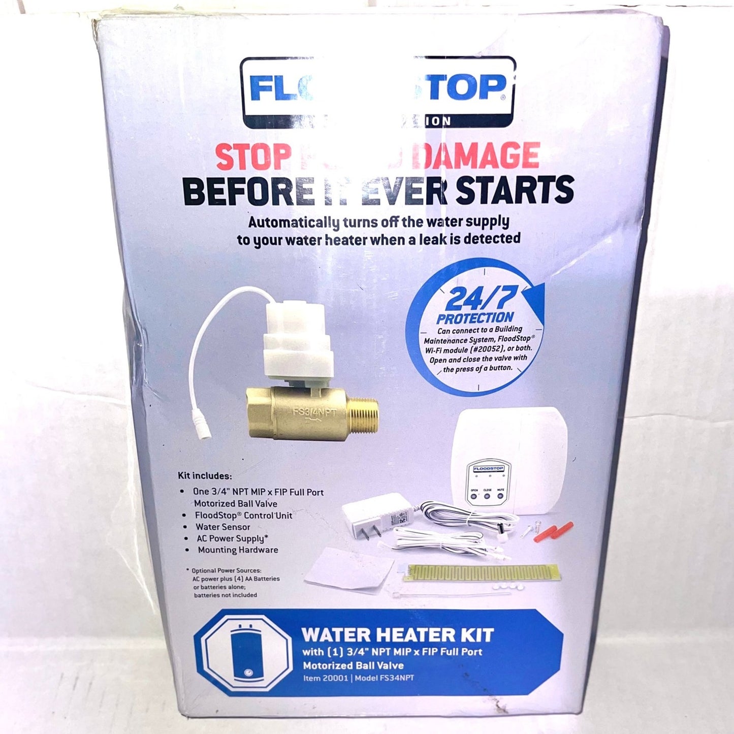 FloodStop Washing Machine Leak Detector Kit Automatic Water Shut-Off Visual NEW