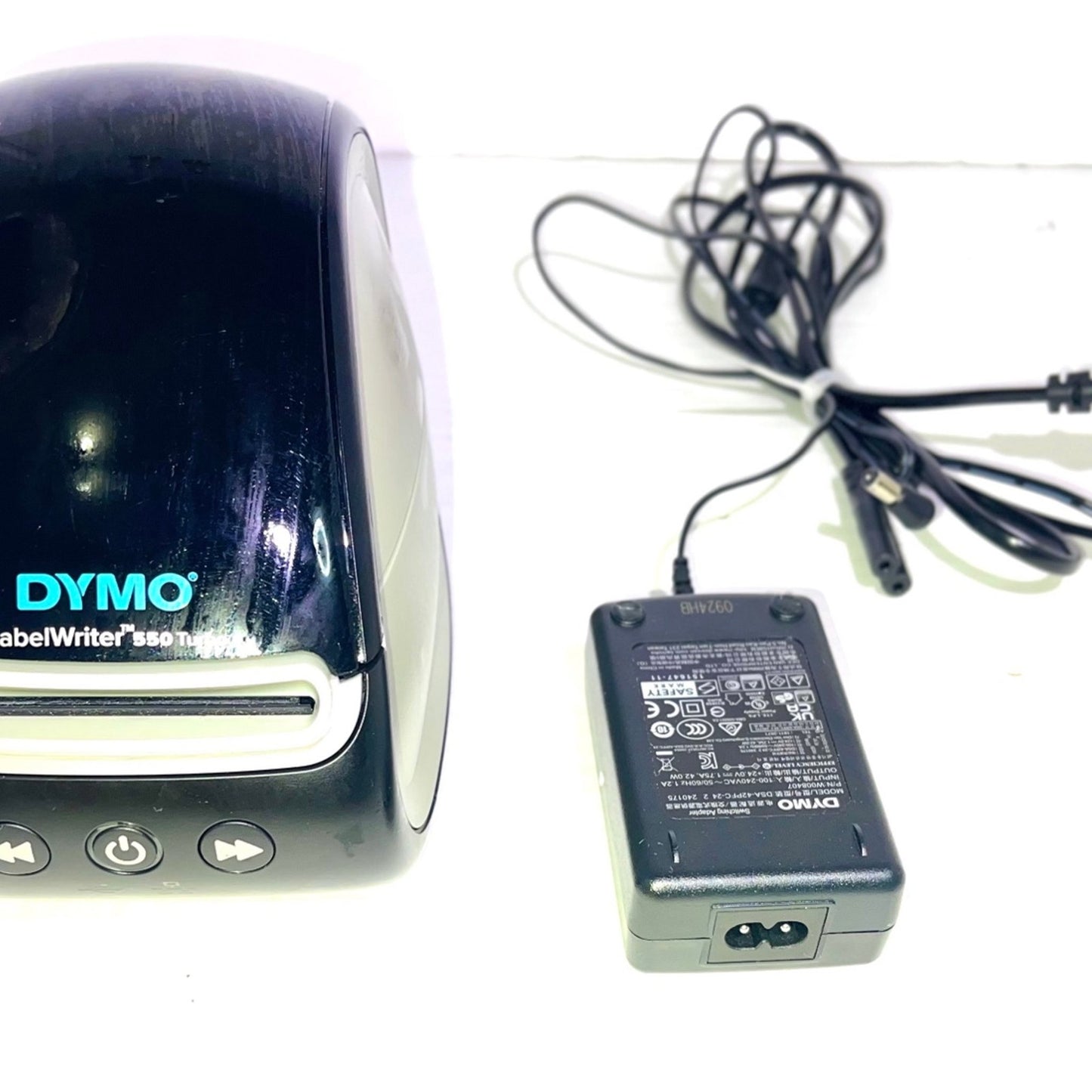 DYMO LabelWriter 550 Turbo Direct Thermal Label Maker - USB and LAN Connectivity  Monochrome Label Printer - 300 dpi, Print up to 90 Labels Per Minute, Auto Label Recognition - BROAGE Printer_Cable