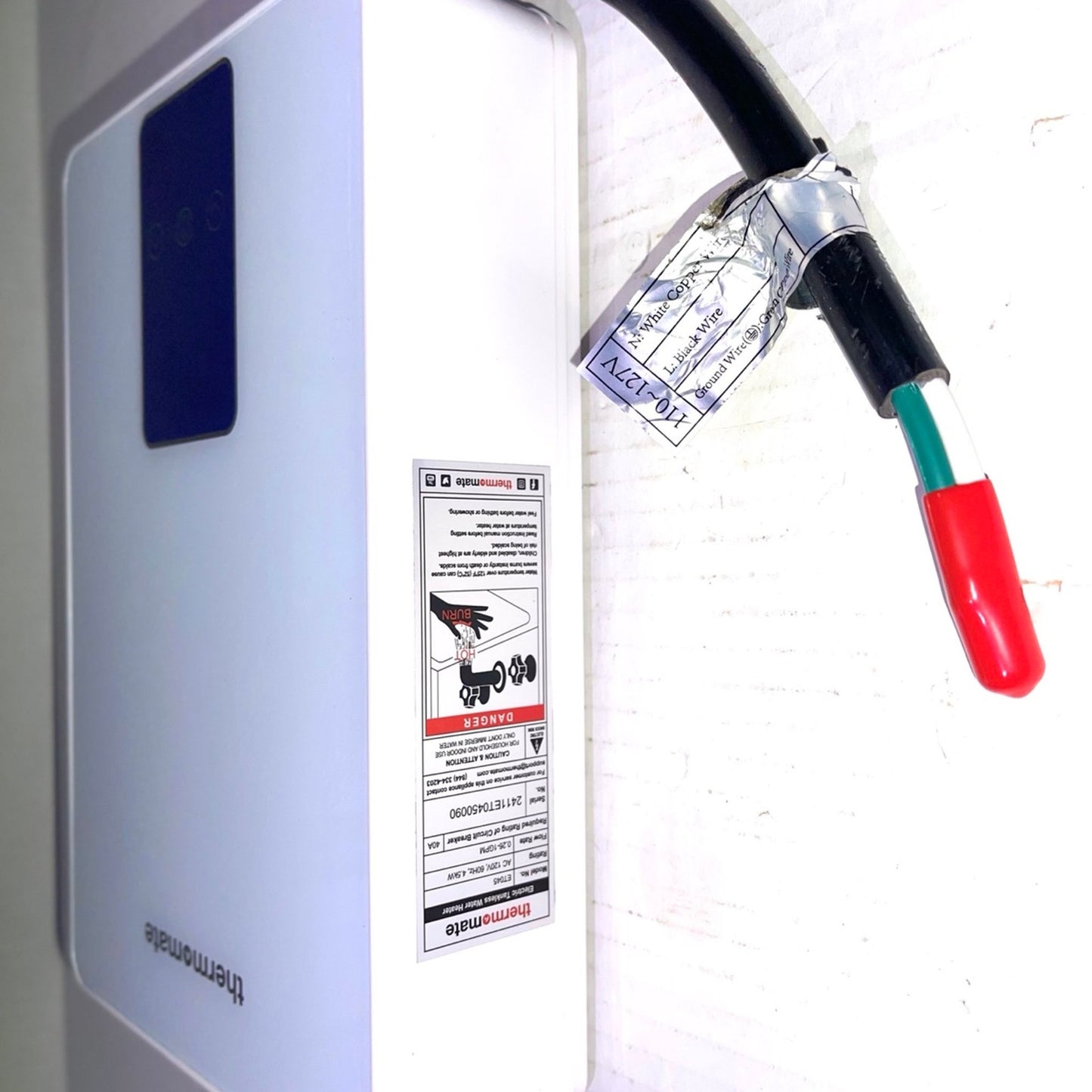 ThermoMate Tankless Water Heater Electric for Single Faucet, 4500W 120V Small Po