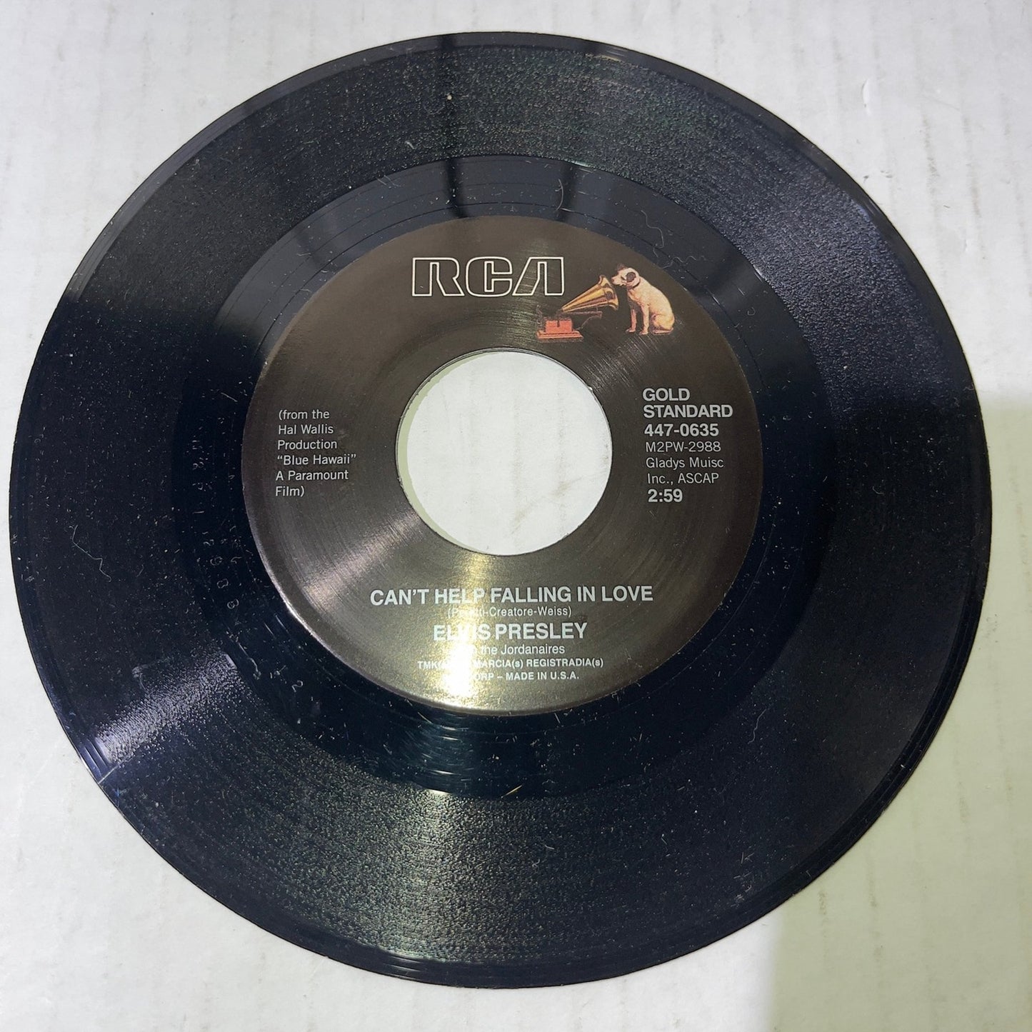 Elvis Presley - Cant Help Falling [Vinyl] 7" ‎Legacy Recordings 	‎1968