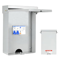 50 Amp Spa Panel, IP 65 Outdoor Breaker Box, 50 Amp GFCI Breaker for Hot Tub, Swimming Pools, 240V 1 Pole 3 Wires, Meeting NEMA 3R Standards for Outdoor Indoor