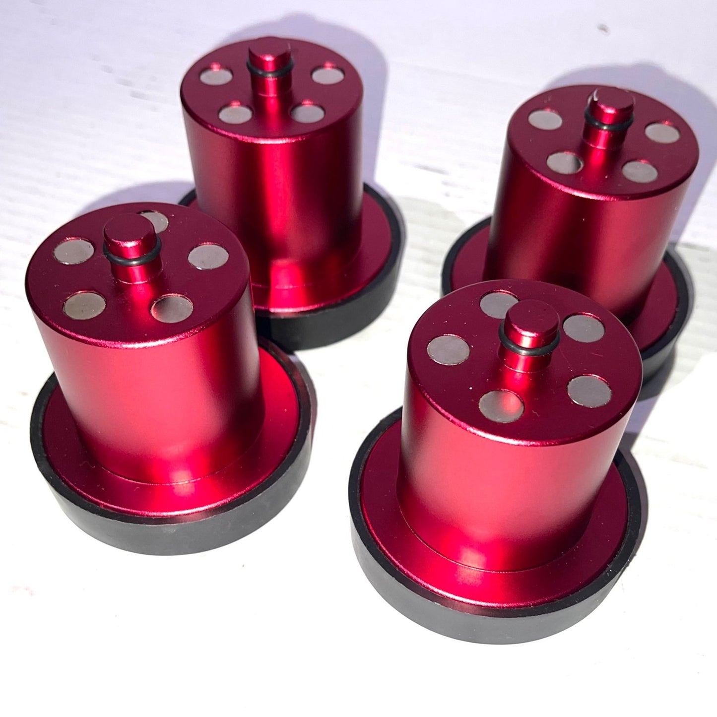 Jack Puck for Rivan R1s R1t Lifting Jack Pads for Rivian R1t R1s Floor Jack Lifting Magnetic Jack Puck for R1S/R1T 4PK Zippered Case 4 Gen - Red