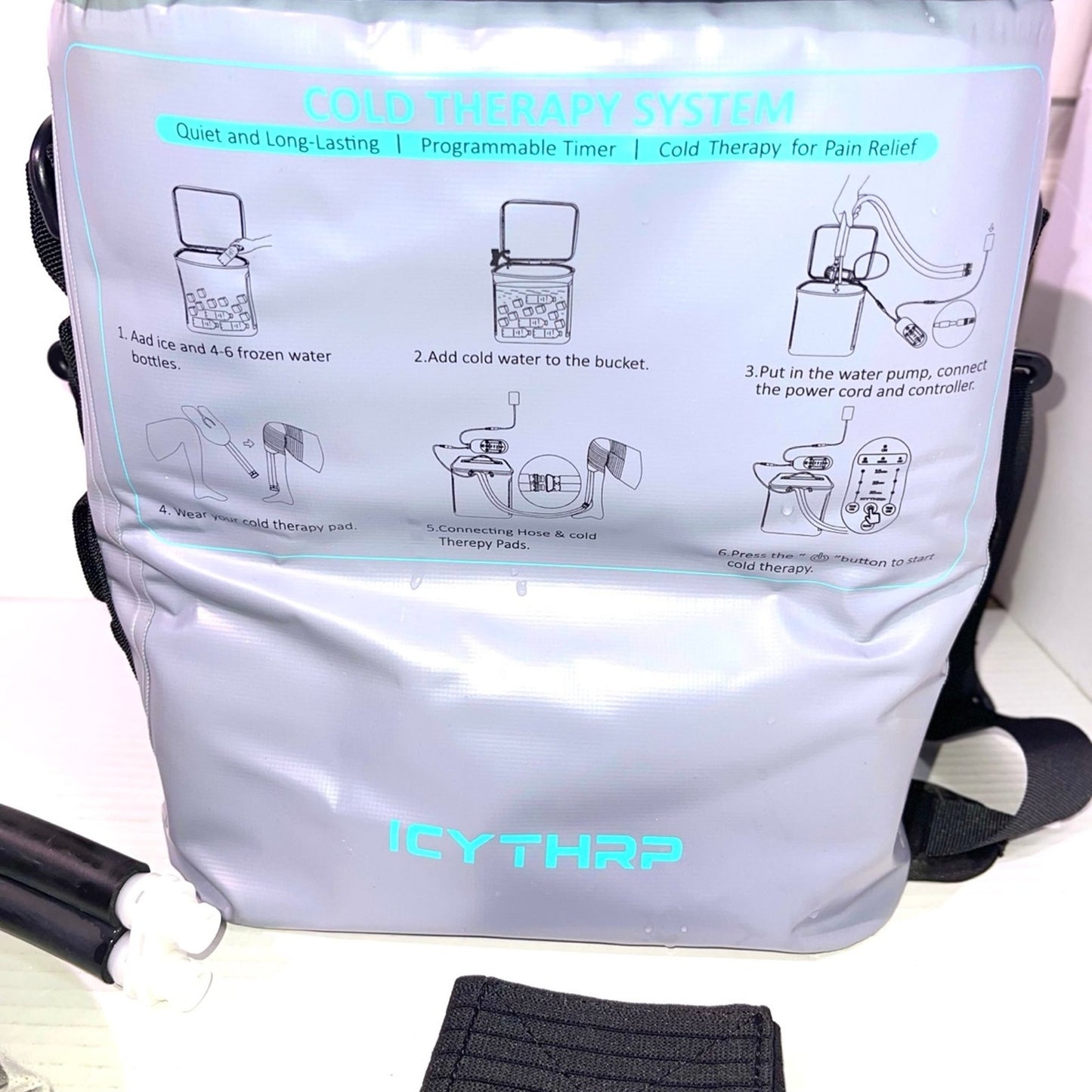Cold Therapy Machine with Programmable Timer, Portable Ice Machine for Knee After Surgery, Knee Replacement Recovery System for Pain Relief w/Compression Pad for Shoulder, Hip and Ankle